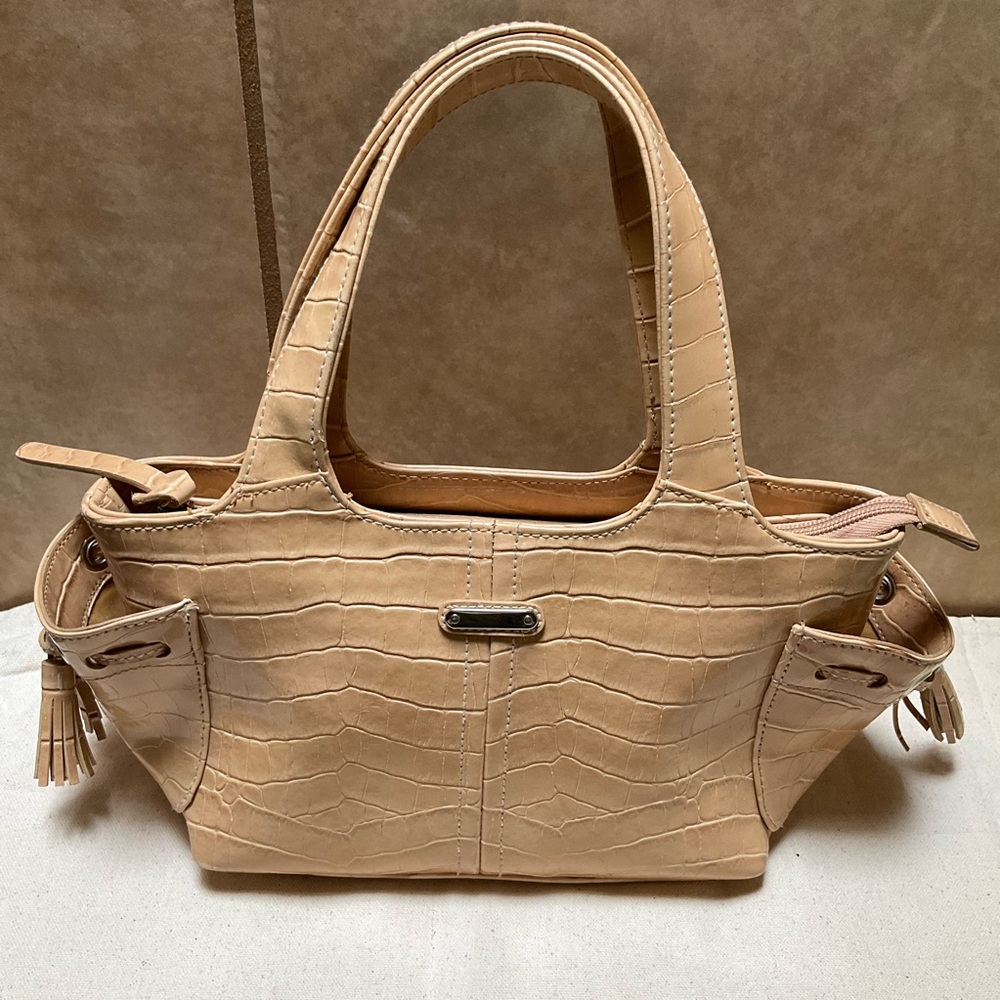 UNBRANDED TAN beige/light brown  mini purse Tan Crocodile-Embossed Women's Bag - Picture 2 of 12